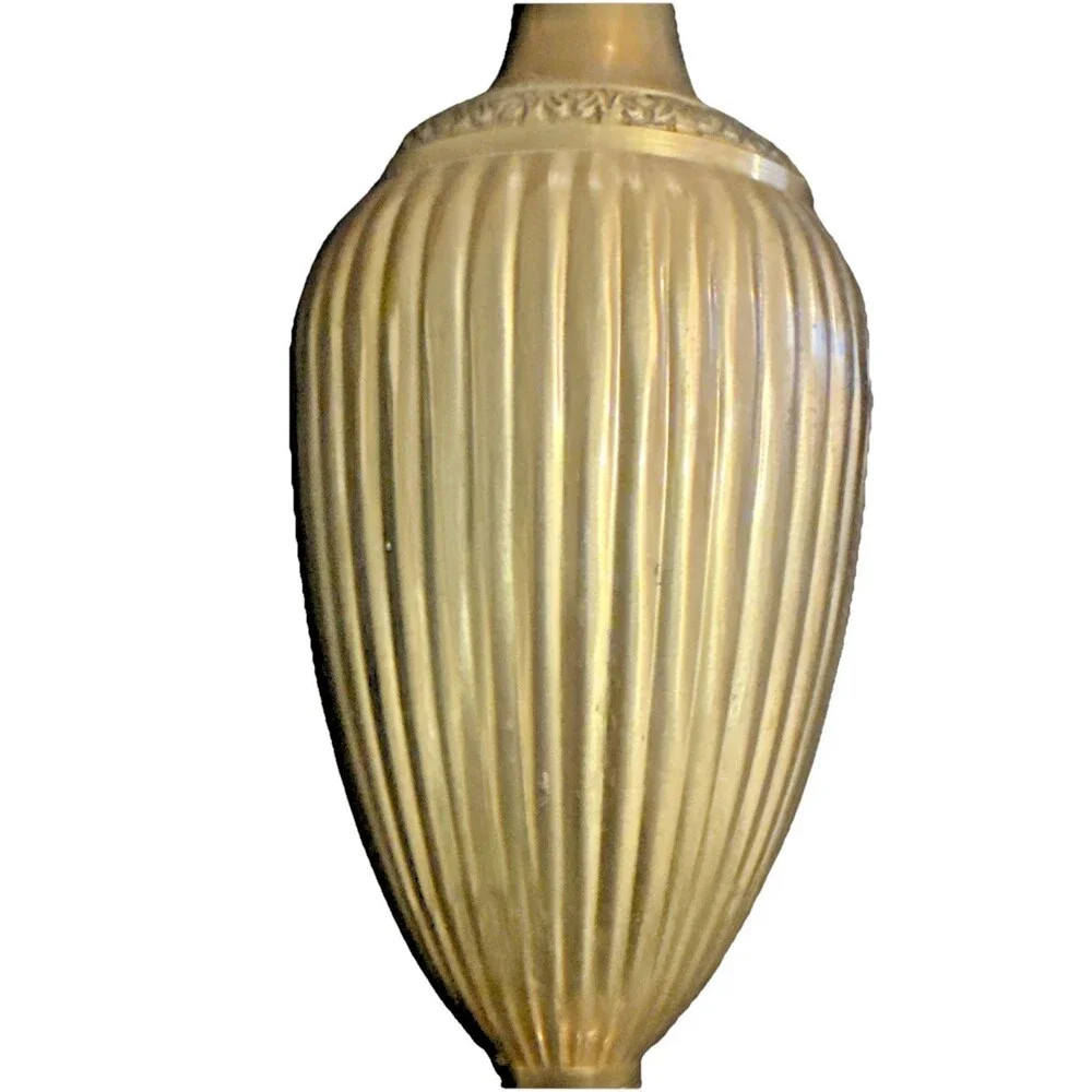 Vintage 1960s Solid Brass Urn Vase 12” Fluted Moradabad India Hand Chased Heavy